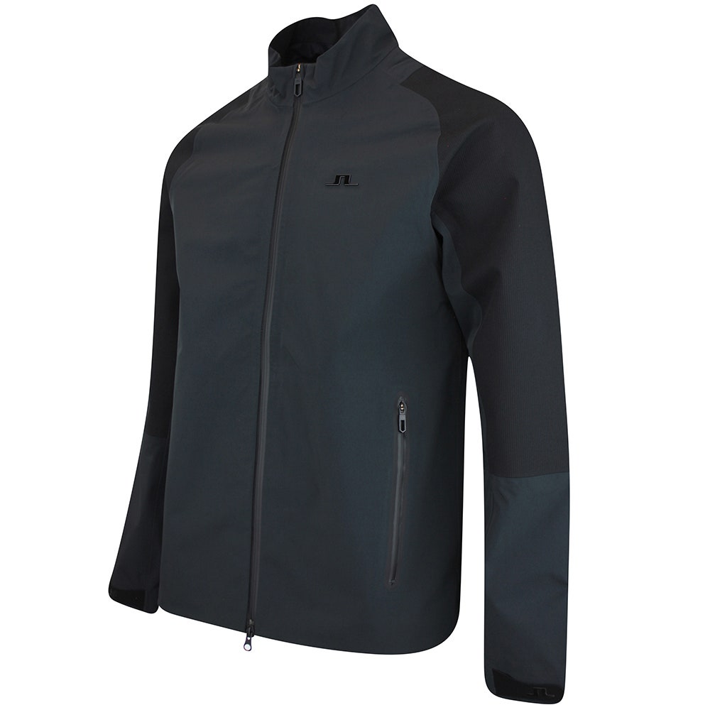 J.Lindeberg Waterproof Golf Jacket - Mateo 3L Pro FZ - Black AW25