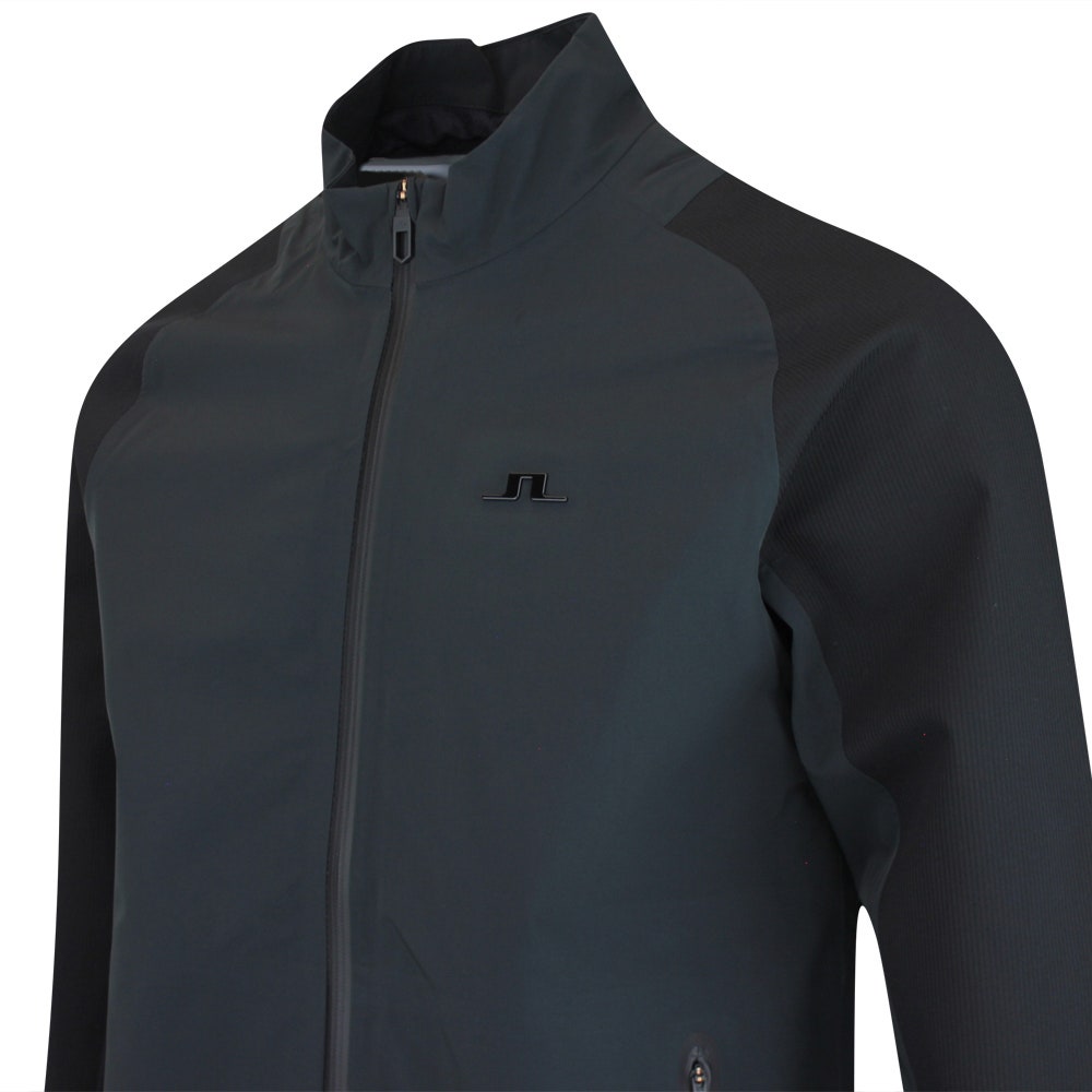 J.Lindeberg Waterproof Golf Jacket - Mateo 3L Pro FZ - Black AW25