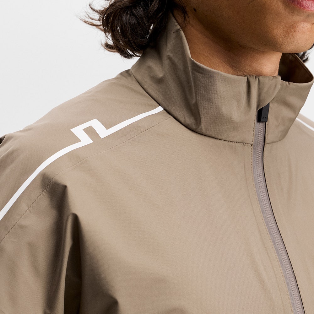 J.Lindeberg Waterproof Golf Jacket - Shay Rain Shirt - Brindle AW26