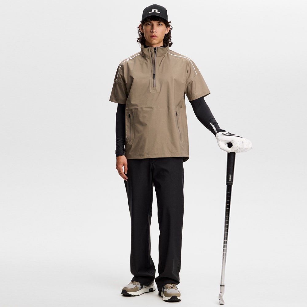 J.Lindeberg Waterproof Golf Jacket - Shay Rain Shirt - Brindle AW26