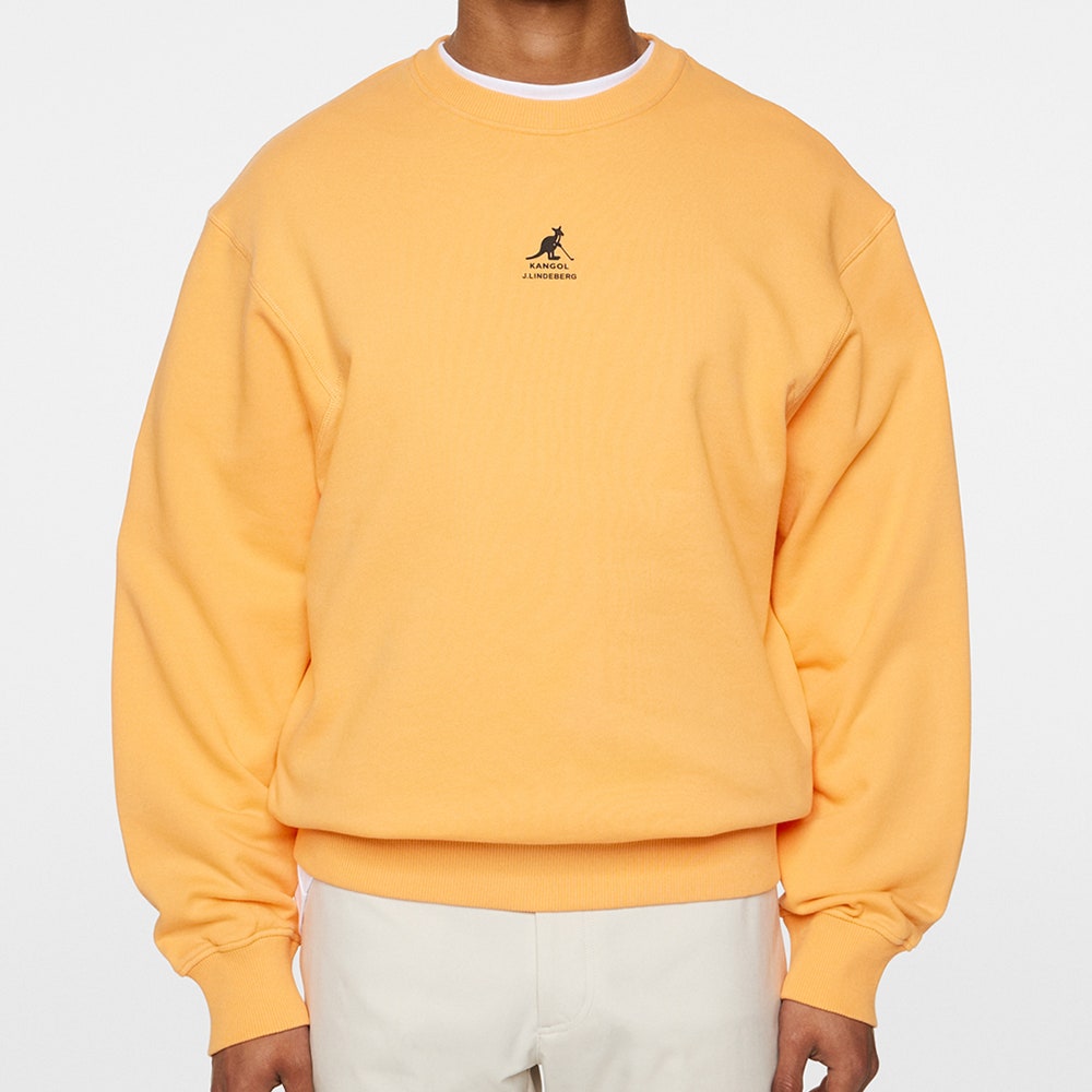 J.Lindeberg x Kangol Golf Jumper - Roberto Crew Neck - M. Orange PF25