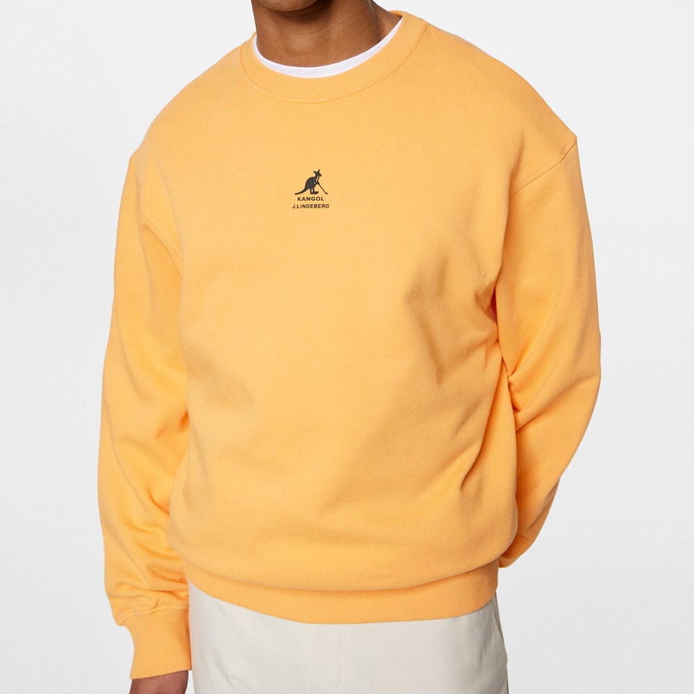 J.Lindeberg x Kangol Golf Jumper - Roberto Crew Neck - M. Orange PF25