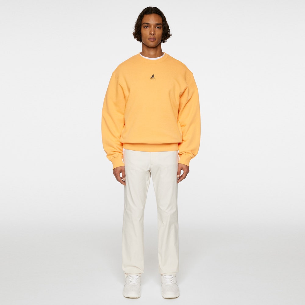 J.Lindeberg x Kangol Golf Jumper - Roberto Crew Neck - M. Orange PF25