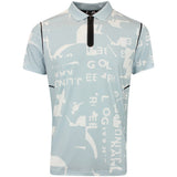 J.Lindeberg x Kangol Golf Shirt - Miro Print Polo - Winter Sky PF25