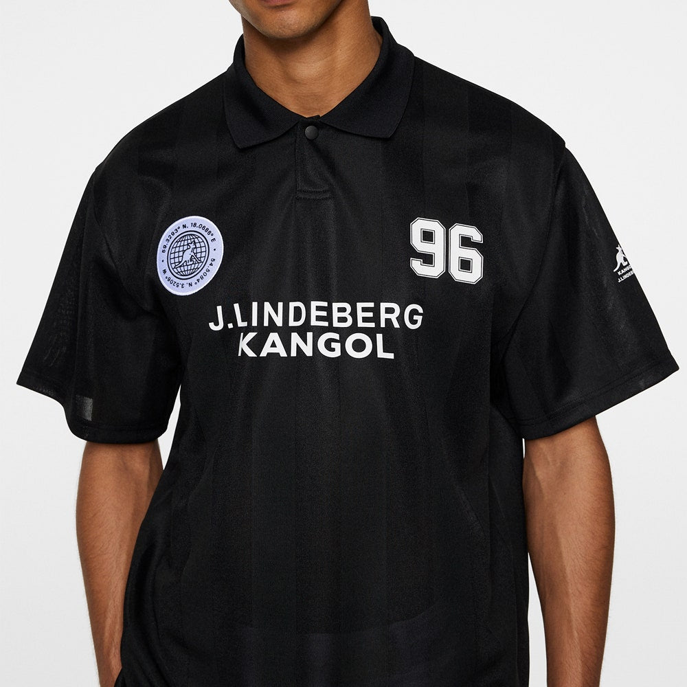 J.Lindeberg x Kangol Golf Shirt - Paul Ftbl Jersey - Black PF25