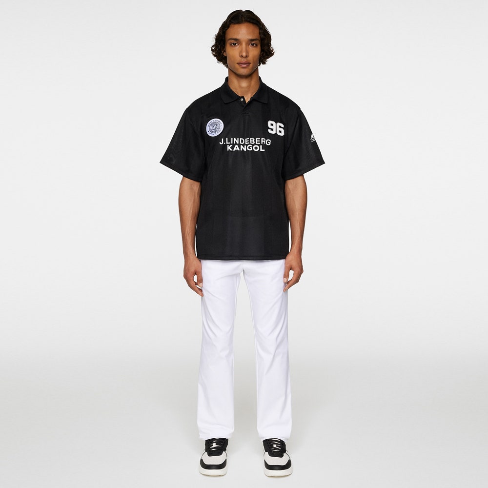 J.Lindeberg x Kangol Golf Shirt - Paul Ftbl Jersey - Black PF25