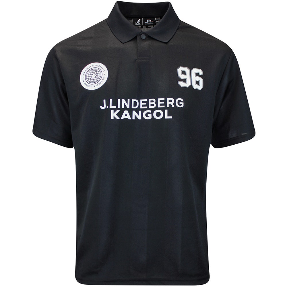 J.Lindeberg x Kangol Golf Shirt - Paul Ftbl Jersey - Black PF25