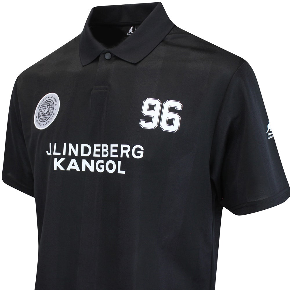 J.Lindeberg x Kangol Golf Shirt - Paul Ftbl Jersey - Black PF25