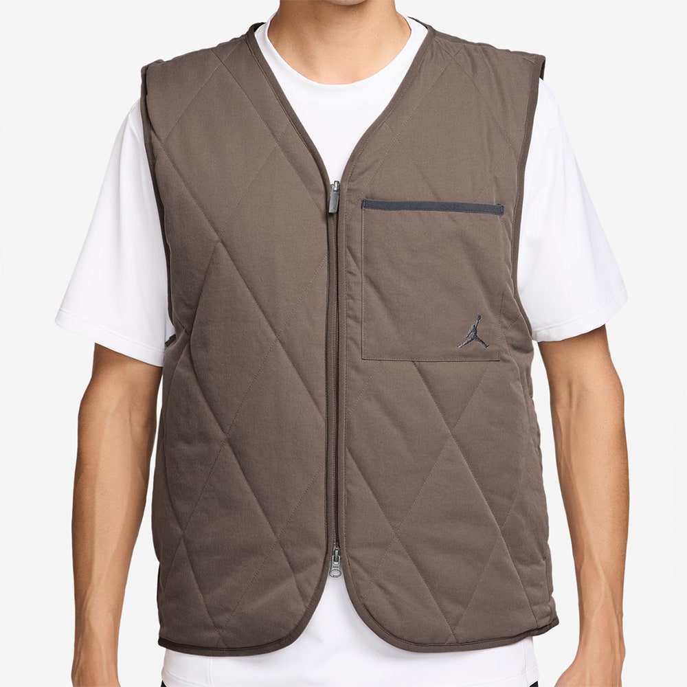 Jordan Golf Gilet - Quilted FZ Vest - Olive Grey SP26