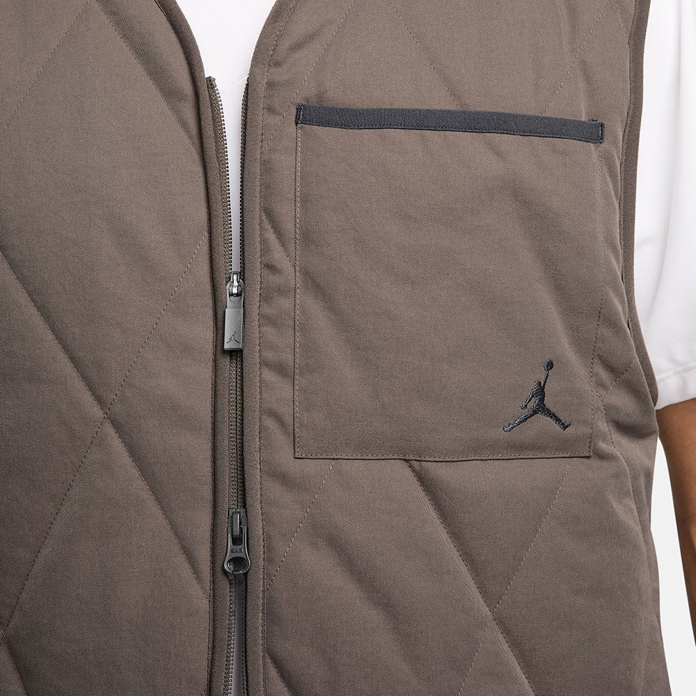 Jordan Golf Gilet - Quilted FZ Vest - Olive Grey SP26