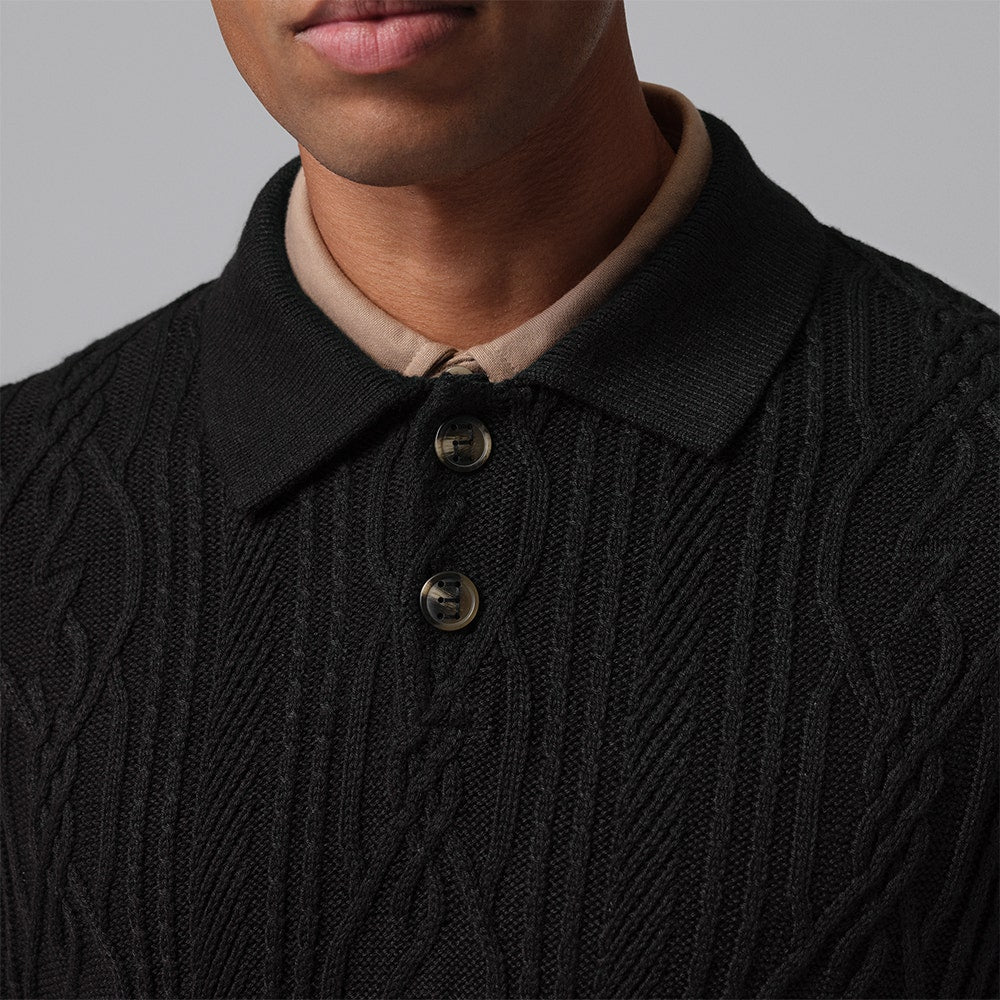 Jordan Golf Jumper - Signature Cable Knit Sweater Vest - Black SP26