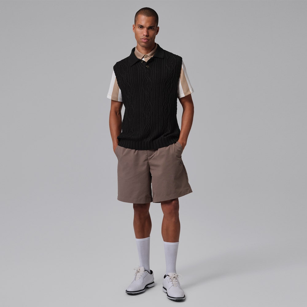 Jordan Golf Jumper - Signature Cable Knit Sweater Vest - Black SP26