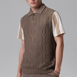 Jordan Golf Jumper - Signature Cable Knit Sweater Vest - Olive G. SP26
