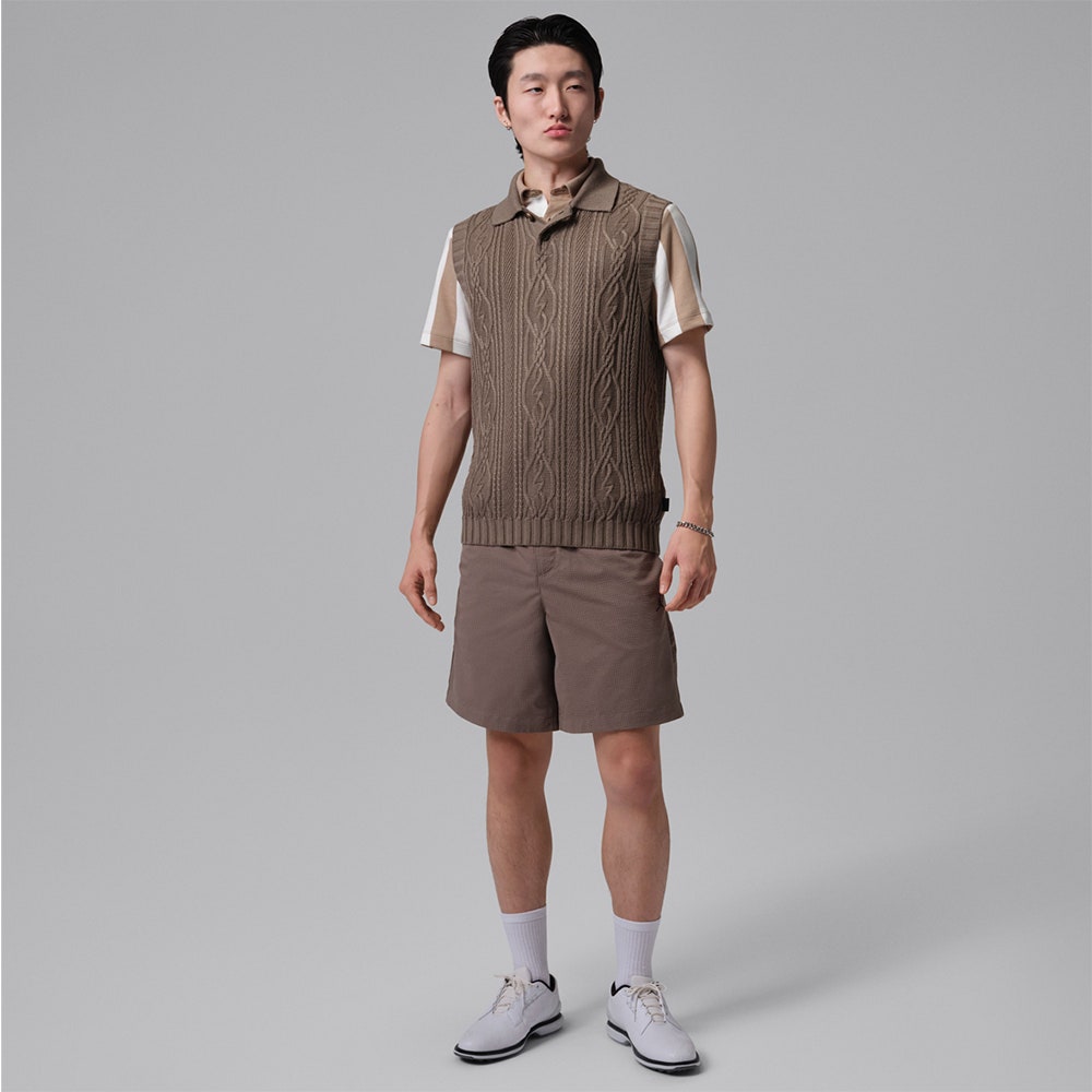 Jordan Golf Jumper - Signature Cable Knit Sweater Vest - Olive G. SP26