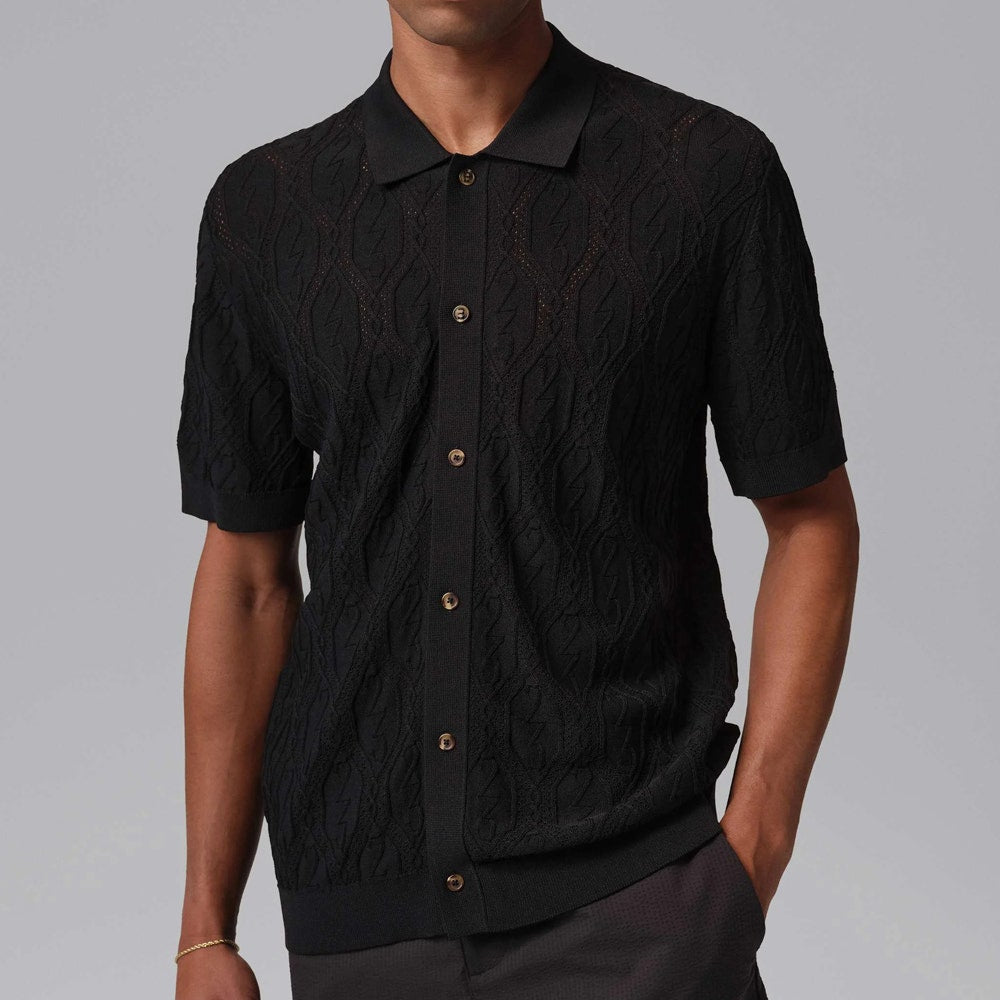 Jordan Golf Shirt - DF Signature Knit Button Down - Black SP26