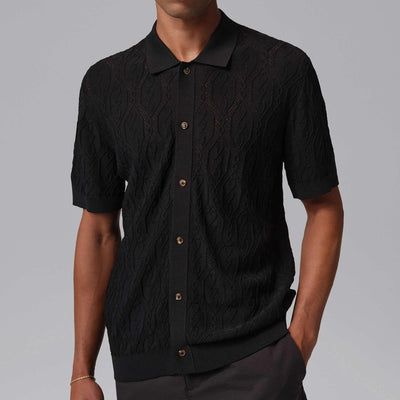 Jordan Golf Shirt - DF Signature Knit Button Down - Black SP26