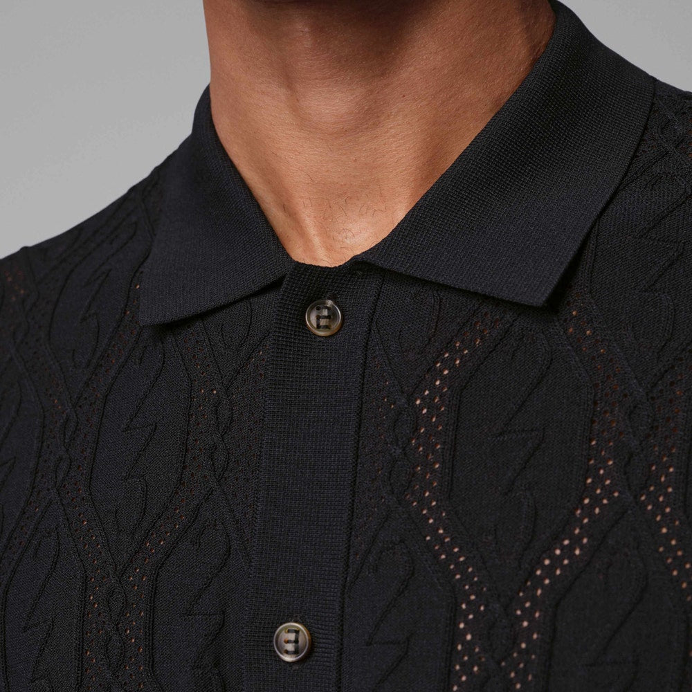 Jordan Golf Shirt - DF Signature Knit Button Down - Black SP26