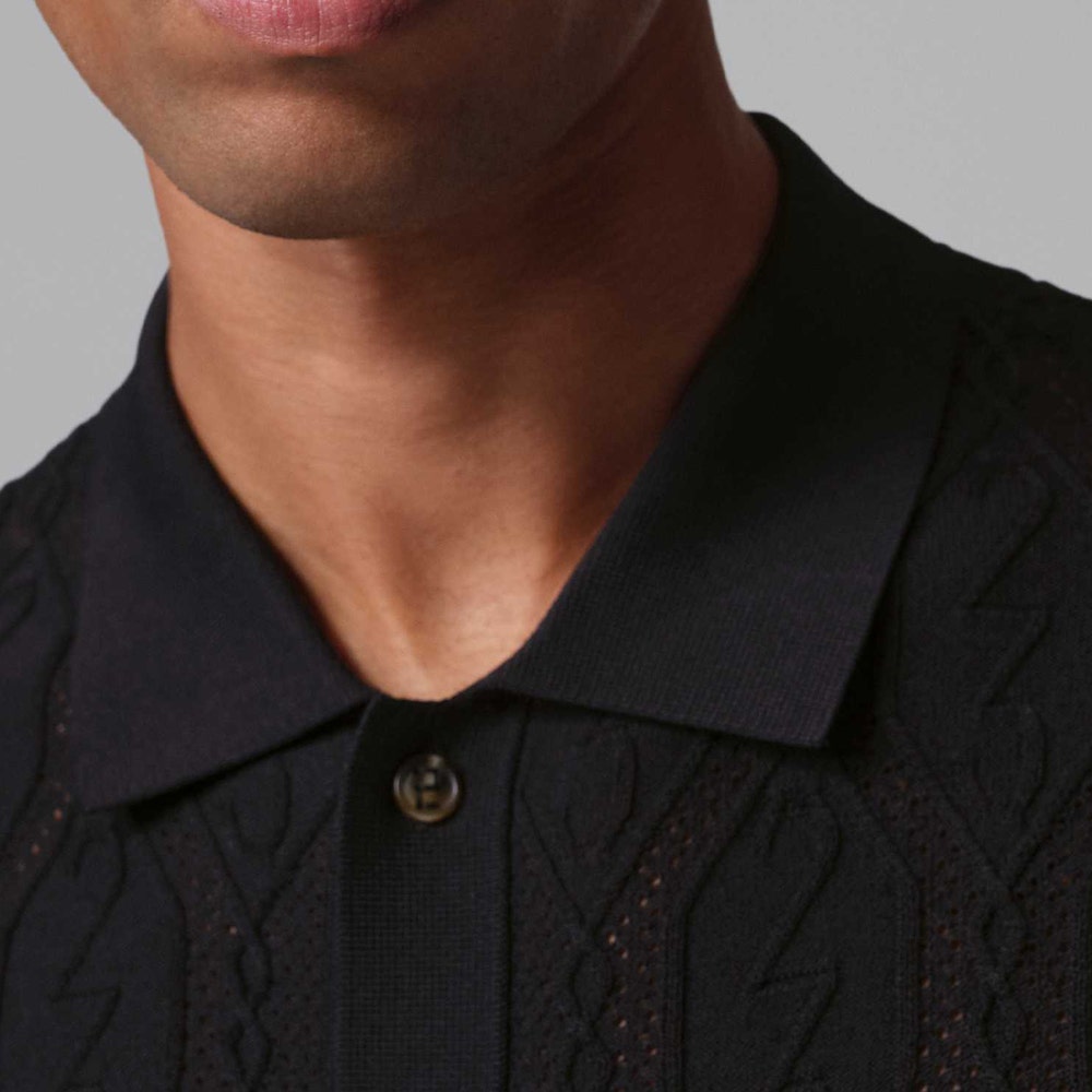 Jordan Golf Shirt - DF Signature Knit Button Down - Black SP26