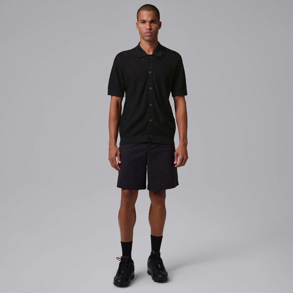 Jordan Golf Shirt - DF Signature Knit Button Down - Black SP26