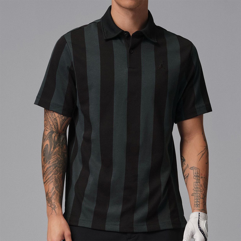 Jordan Golf Shirt - DF Sport Stripe Polo - Black SP26