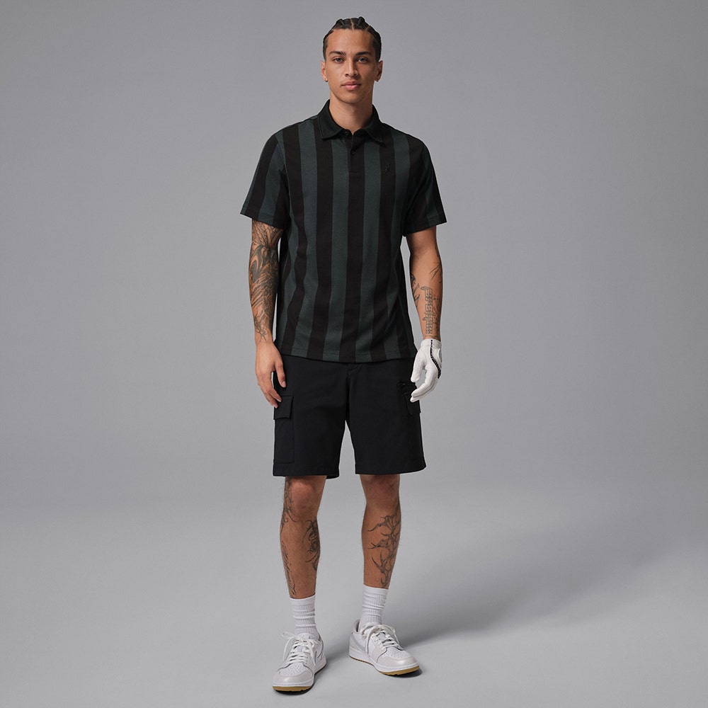 Jordan Golf Shirt - DF Sport Stripe Polo - Black SP26