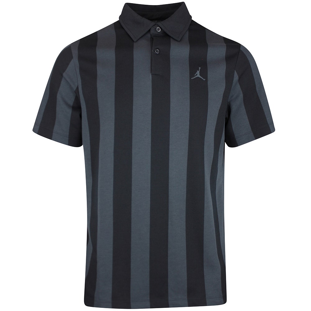 Jordan Golf Shirt - DF Sport Stripe Polo - Black SP26