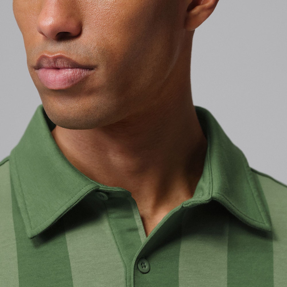 Jordan Golf Shirt - DF Sport Stripe Polo - Forest Green SU26