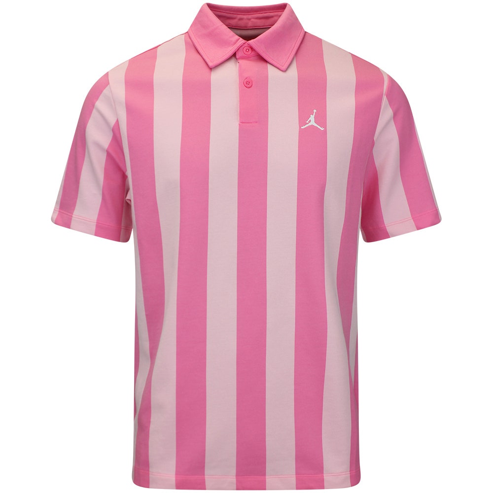 Jordan Golf Shirt - DF Sport Stripe Polo - Pink Glow SU26
