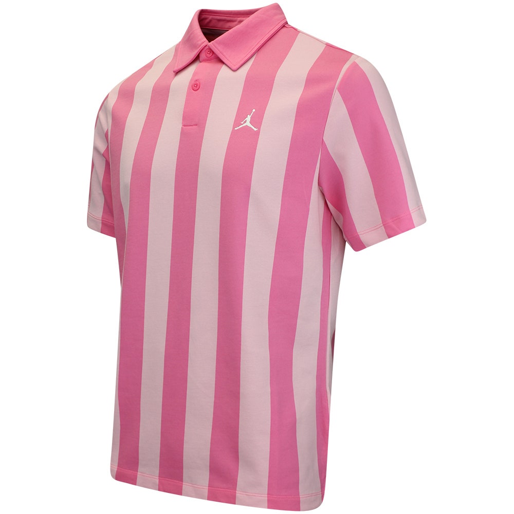 Jordan Golf Shirt - DF Sport Stripe Polo - Pink Glow SU26
