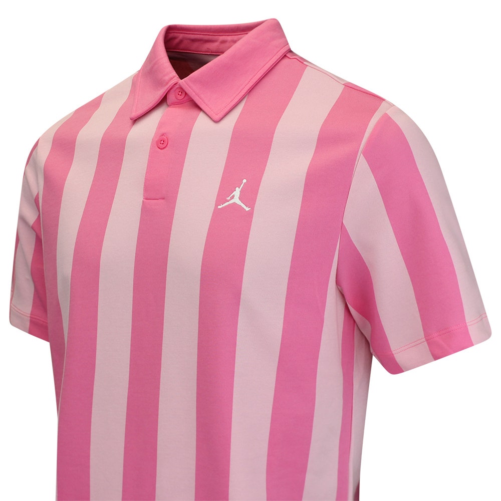 Jordan Golf Shirt - DF Sport Stripe Polo - Pink Glow SU26