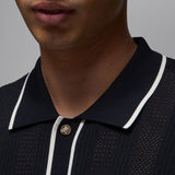 Jordan Golf Shirt - SS Button Down Knit Polo - Black FA25