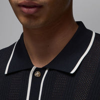 Jordan Golf Shirt - SS Button Down Knit Polo - Black FA25