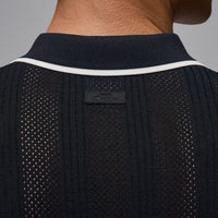 Jordan Golf Shirt - SS Button Down Knit Polo - Black FA25