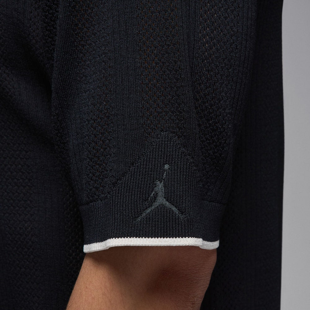 Jordan Golf Shirt - SS Button Down Knit Polo - Black FA25