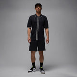 Jordan Golf Shirt - SS Button Down Knit Polo - Black FA25