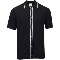 Jordan Golf Shirt - SS Button Down Knit Polo - Black FA25