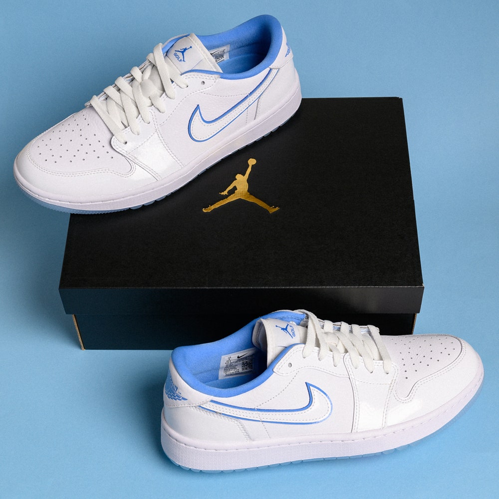 Nike Golf Shoes - Air Jordan 1 Low G - White - Legend Blue SP26