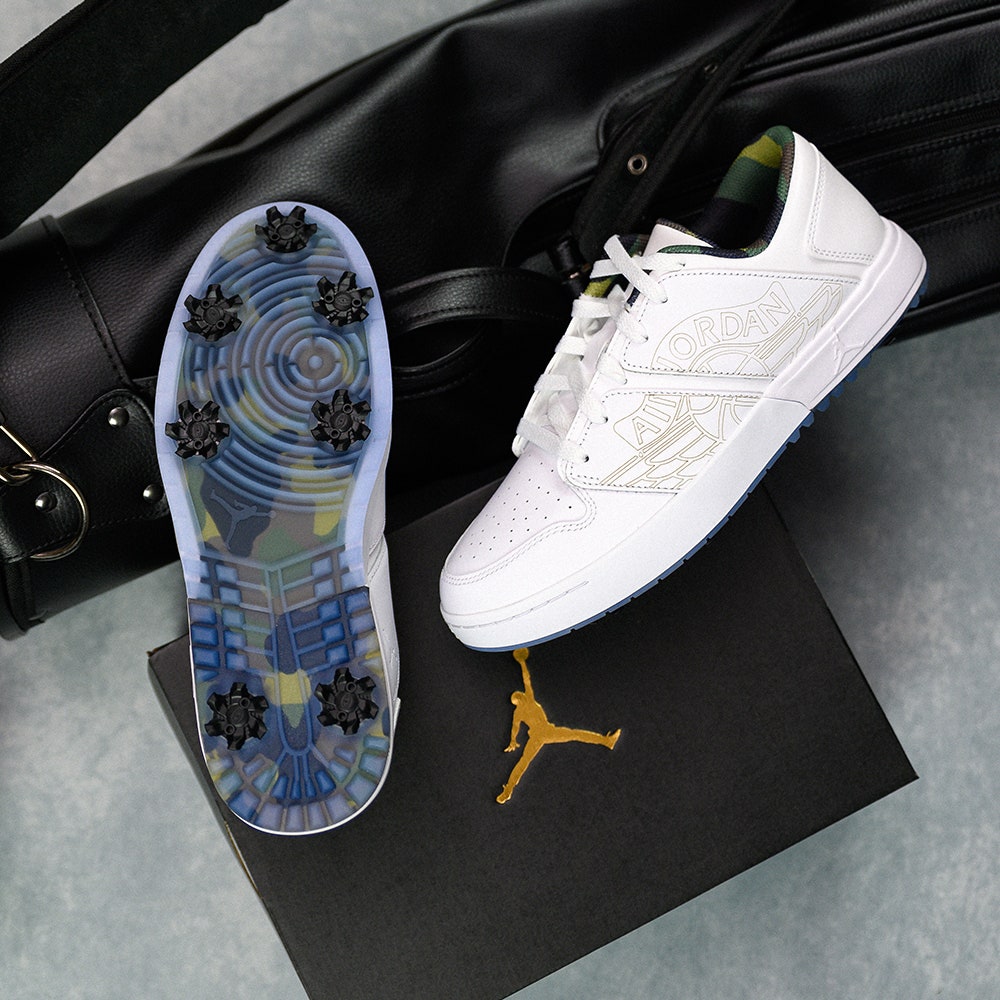 Nike Golf Shoes - Jordan Nu Retro 1 G - White - Olive Camo SU25