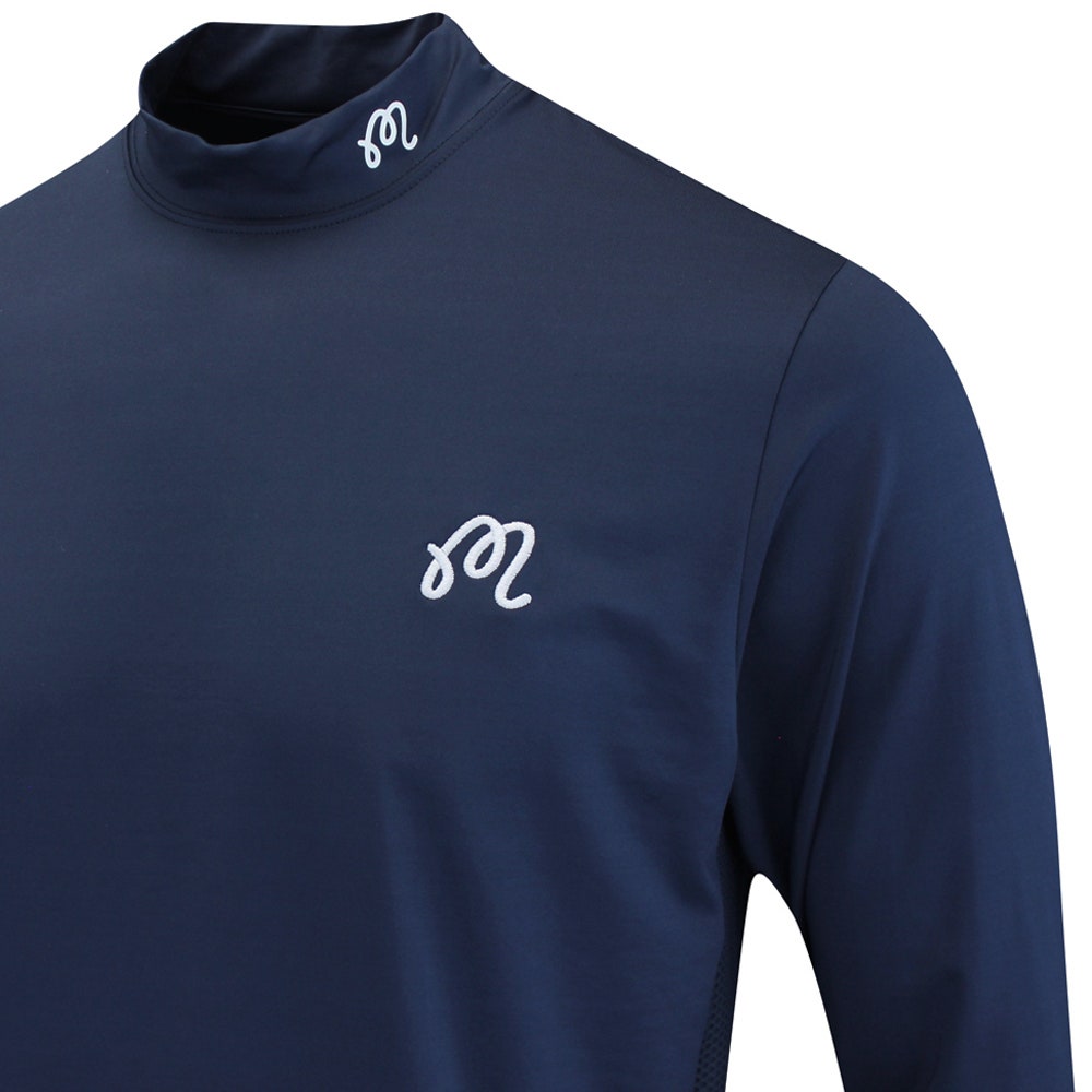 Malbon Golf Base Layer - Evergreen Compression Mock - Navy SS24