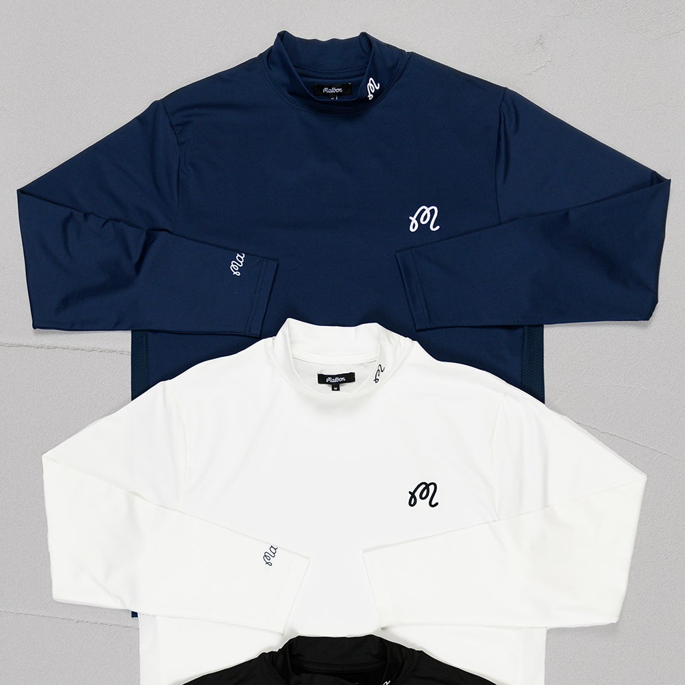 Malbon Golf Base Layer - Evergreen Compression Mock - Navy SS24