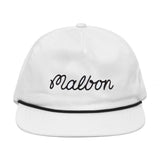 Malbon Golf Cap - Evergreen Script Rope Hat - White SS25