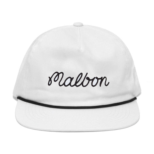 Malbon Golf Cap - Evergreen Script Rope Hat - White SS25