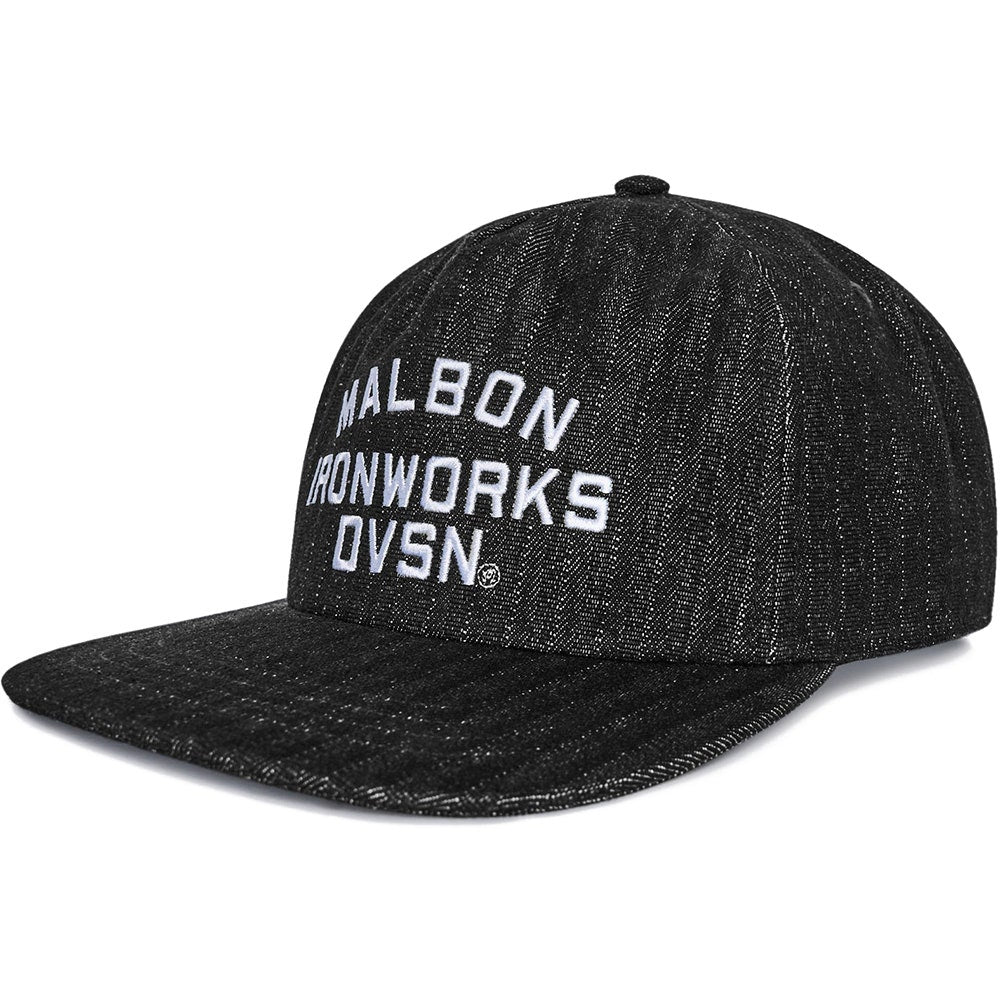 Malbon Golf Cap - Foreman Denim Snapback - Black Stone Washed FA26