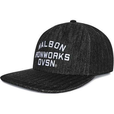 Malbon Golf Cap - Foreman Denim Snapback - Black Stone Washed FA26