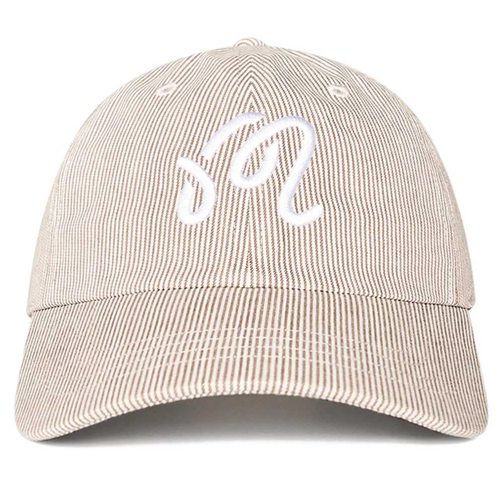 Malbon Golf Cap - Hickory Dad Hat - Hickory Brown Stripe FA26