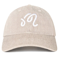 Malbon Golf Cap - Hickory Dad Hat - Hickory Brown Stripe FA26