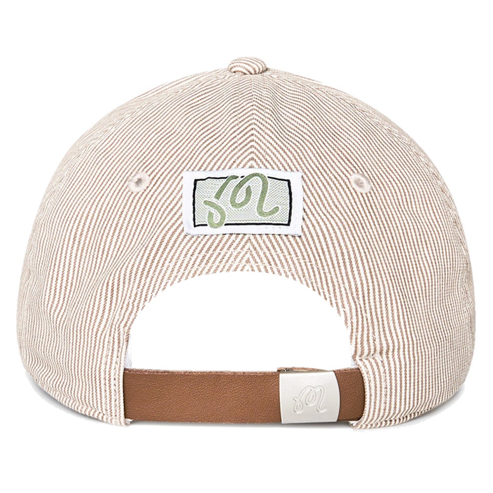 Malbon Golf Cap - Hickory Dad Hat - Hickory Brown Stripe FA26