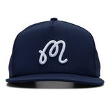 Malbon Golf Cap - Icons M Logo Snapback - Navy FA25