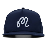 Malbon Golf Cap - Icons M Logo Snapback - Navy FA25