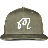 Malbon Golf Cap - M Script Snapback - Military Green FA26
